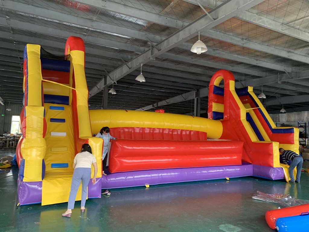 Kids Outdoor Obstacle Course - Parcours d'obstacles gonflable géant commercial avec