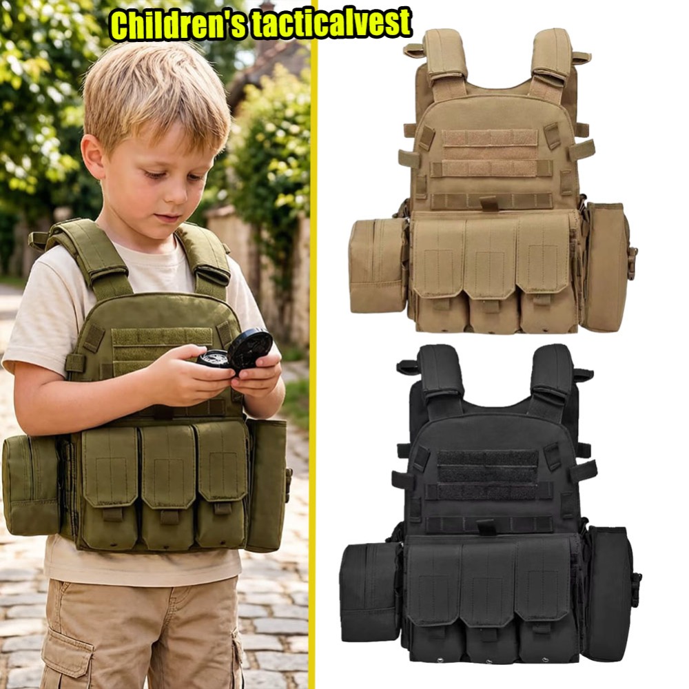 Kids Outdoor Gear - Gilet tactique réglable pour enfants, gilet