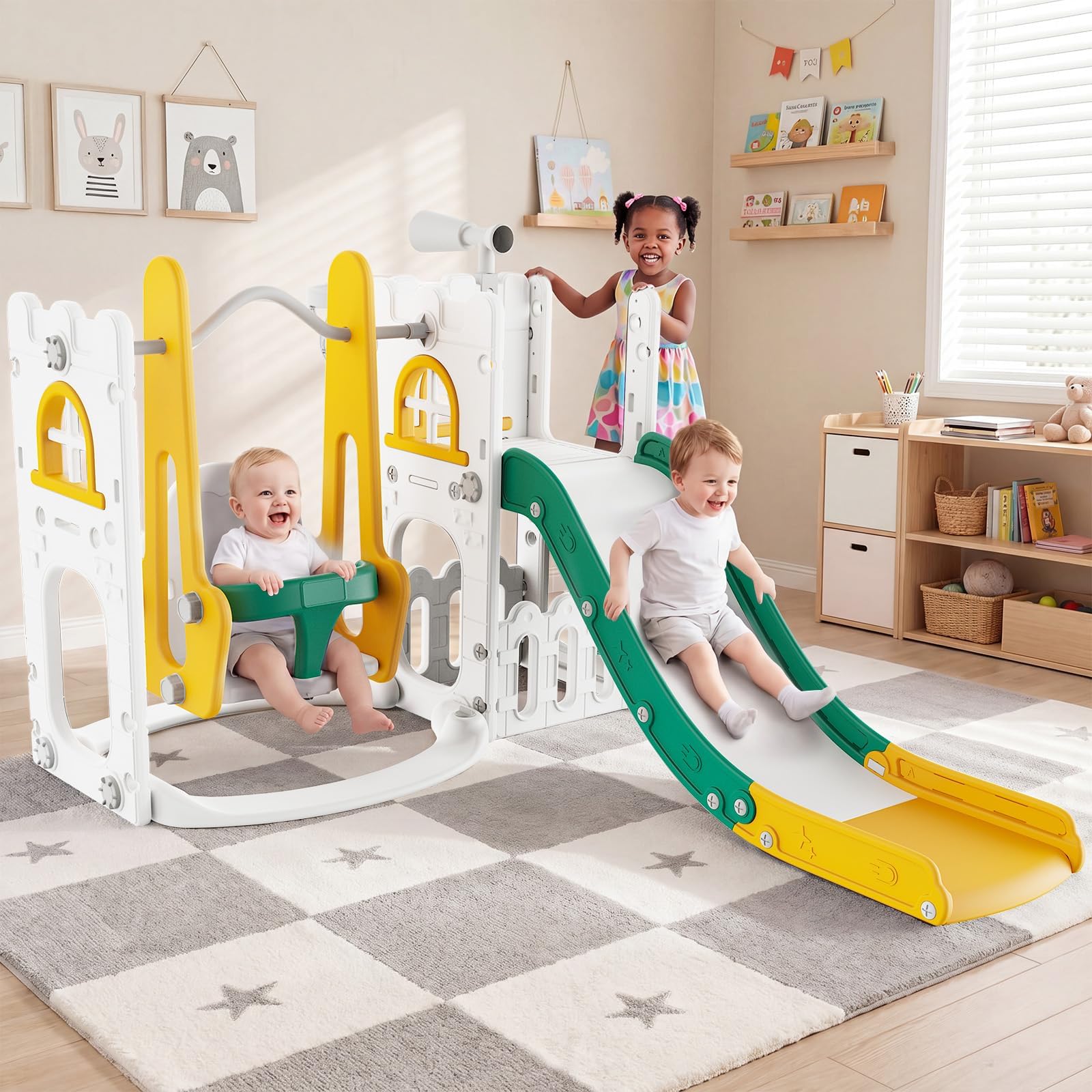 Kids Outdoor Playground - Ensemble de jeux 7 en 1
