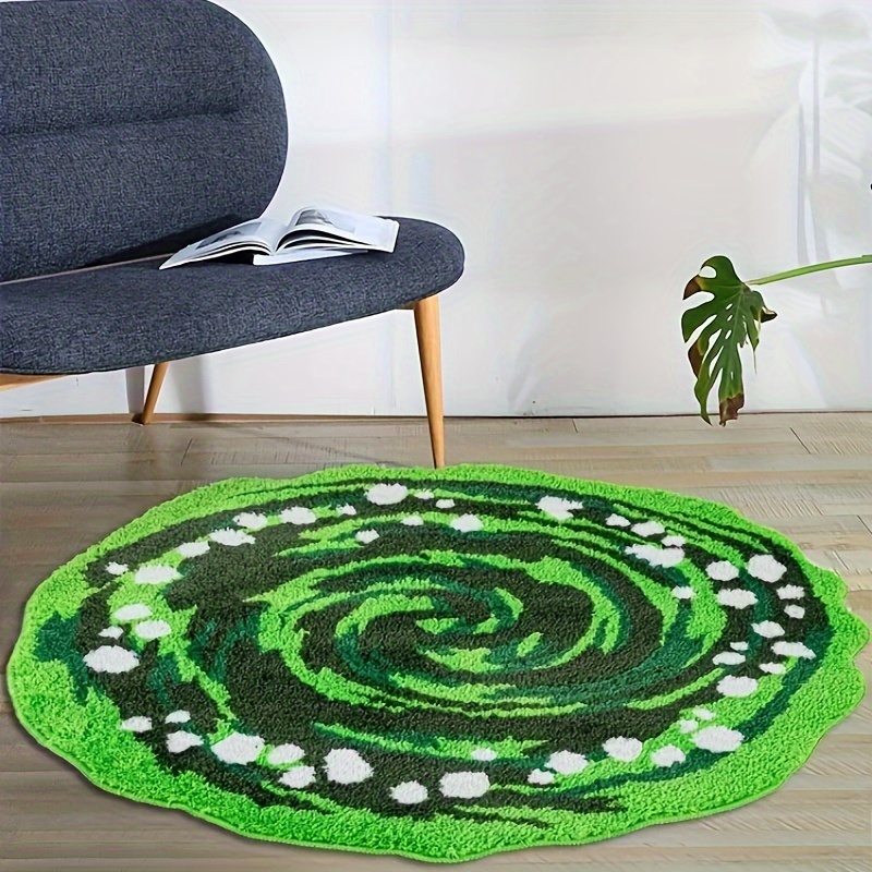 Kids Outdoor Folding Table - VIKAMA vert rond en peluche tapis