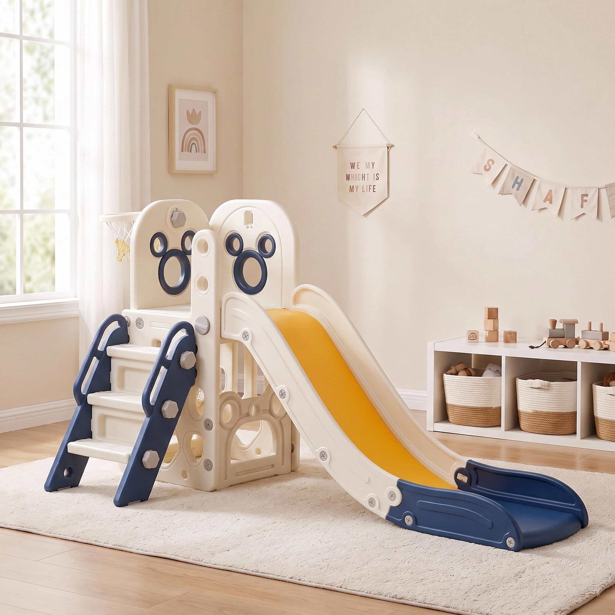 Kids Outdoor Playground - Ensemble de jeu toboggan 6 en