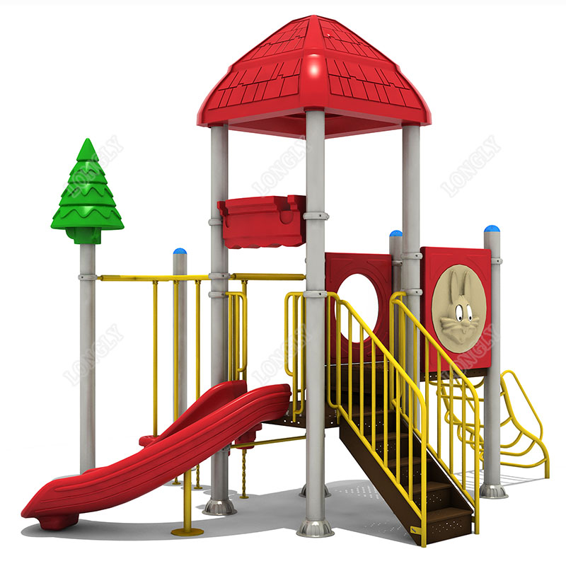 Kids Outdoor Playground - Toboggan en plastique rouge pour enfants,