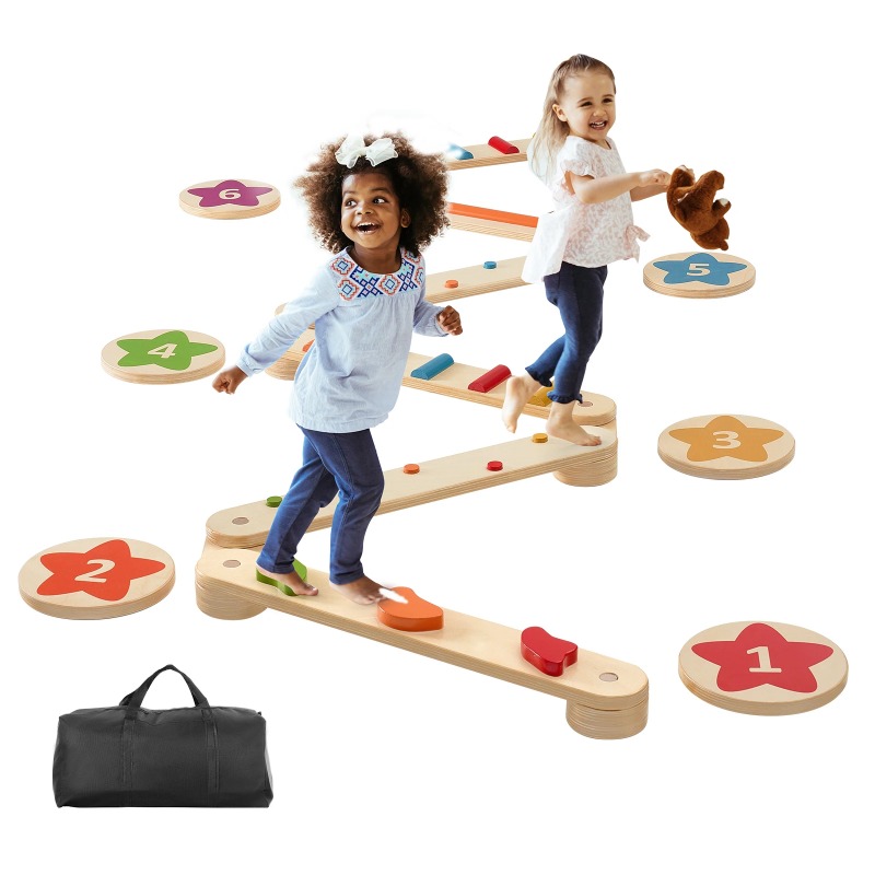 Kids Outdoor Balance Beam - 6 pièces de pierres d'équilibre en
