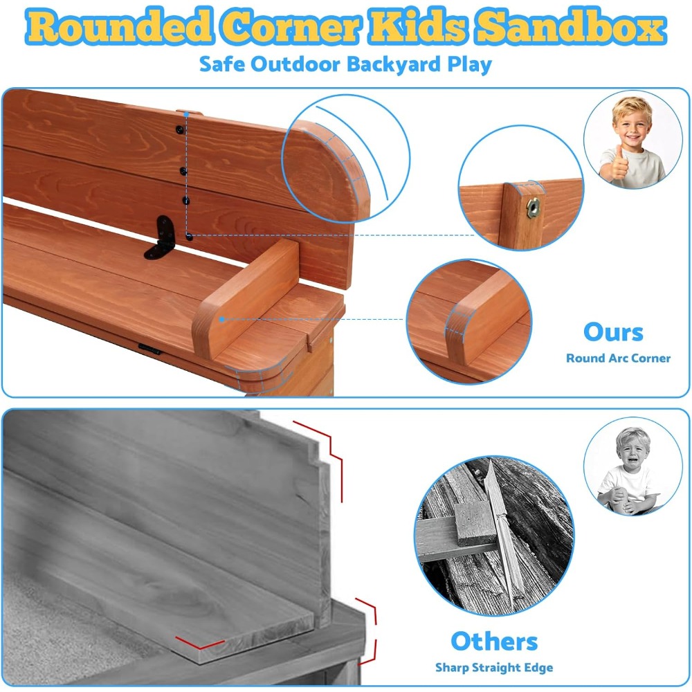 Bac à sable en bois pour enfan - Kids Outdoor Bench avis et prix