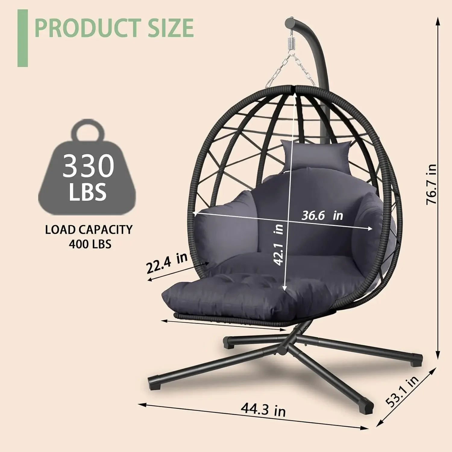 Fauteuil suspendu en forme d'œ - Kids Outdoor Egg Chair avis et prix