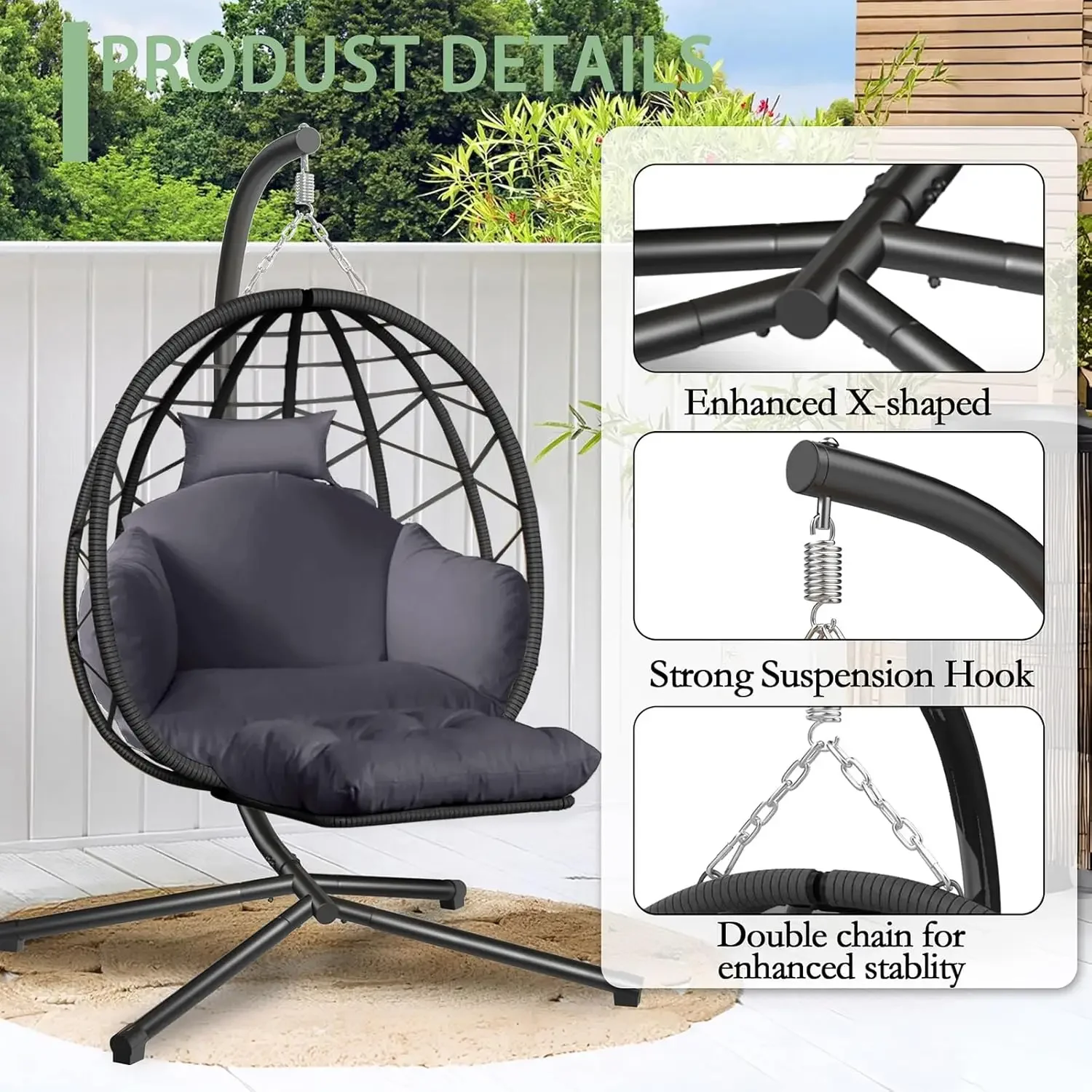 Fauteuil suspendu en forme d'œ - Kids Outdoor Egg Chair avis et prix