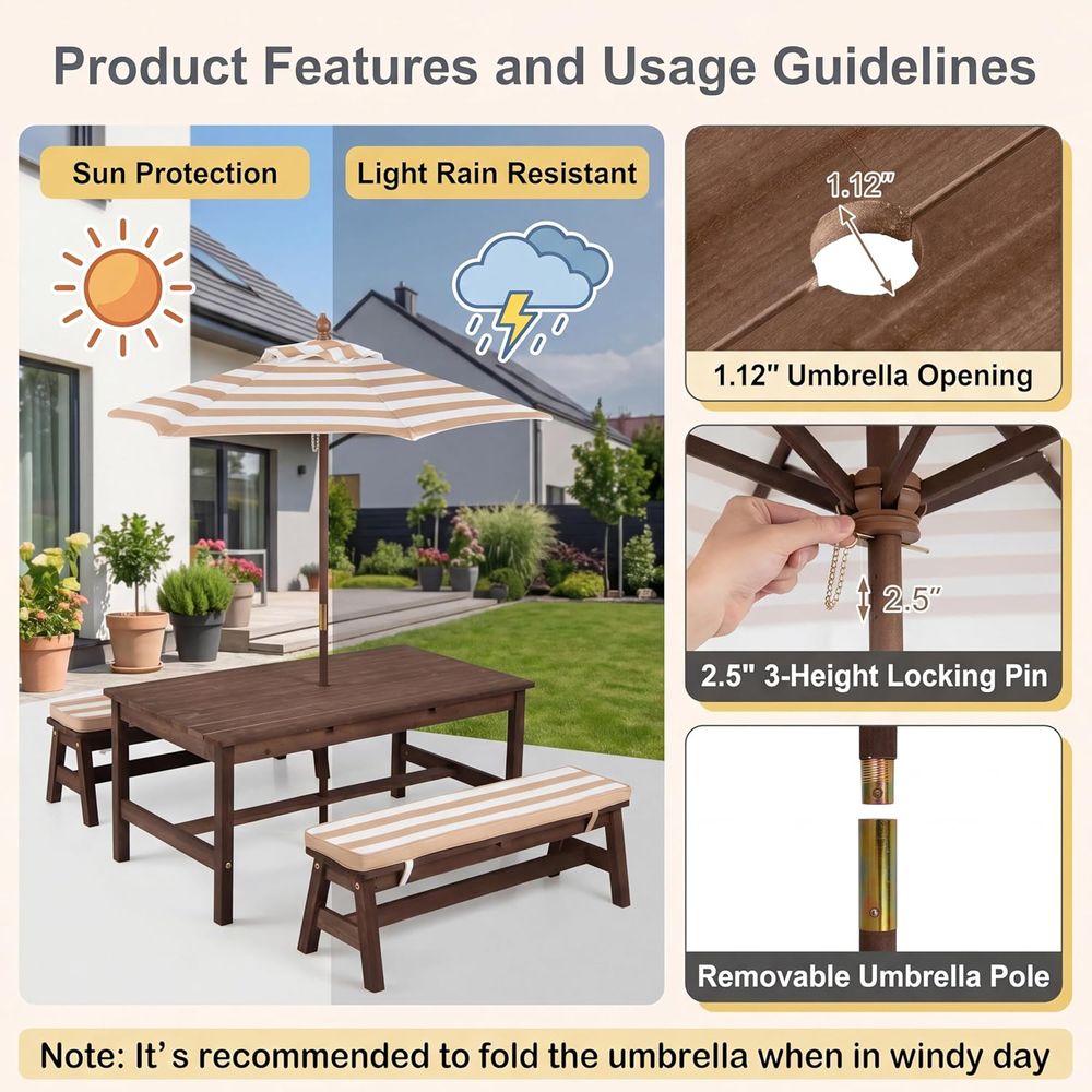 Table de pique-nique pour enfa - Kids Outdoor Bench avis et prix