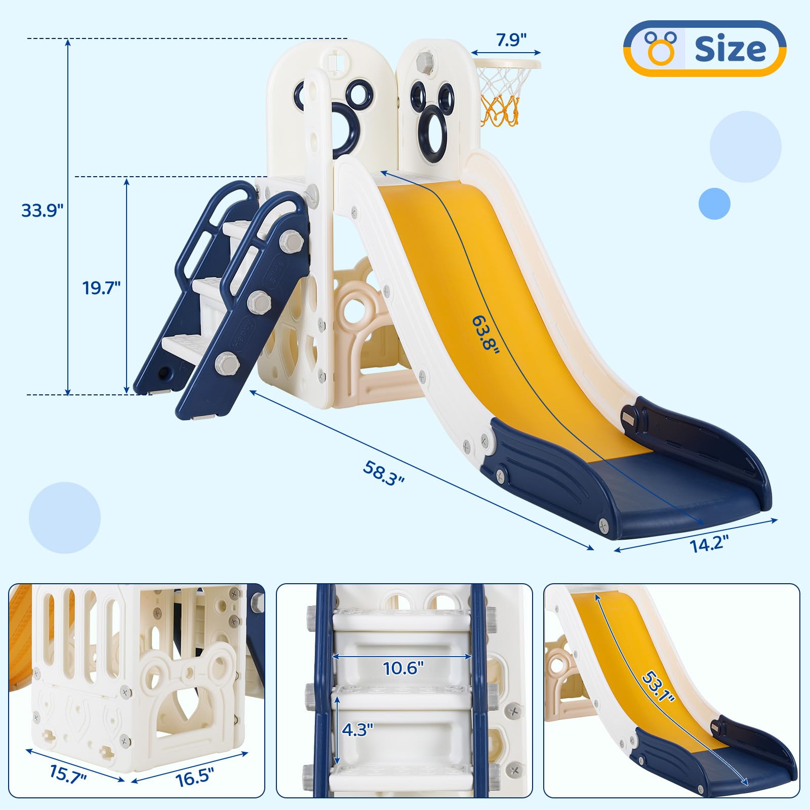 Ensemble de jeu toboggan 6 en  - Kids Outdoor Playground avis et prix
