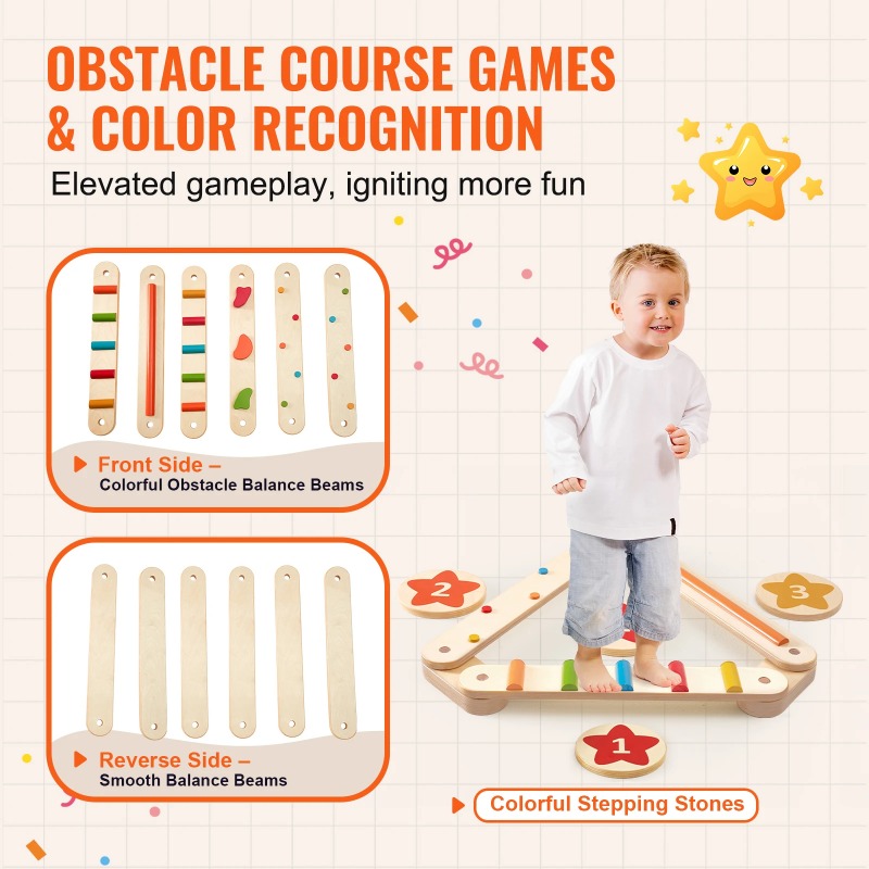 6 pièces de pierres d'équilibr - Kids Outdoor Balance Beam avis et prix